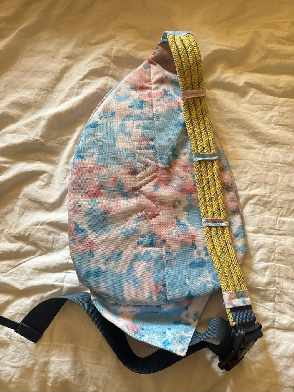 Kavu Pastel Pink & Blue Tie-Dye Sling Backpack